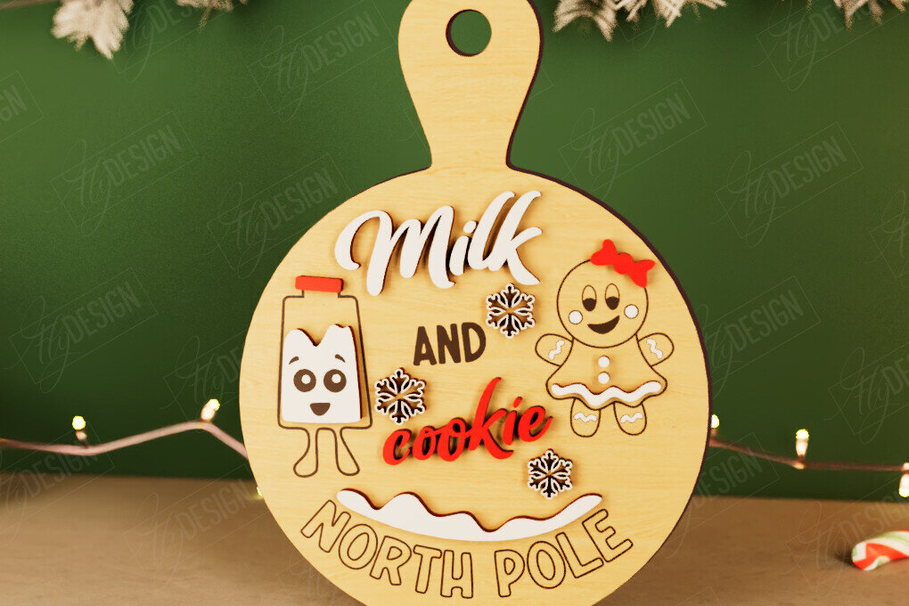 Intra απο ξύλο plywood 3mm-4mm πάχος Χριστουγεννιάτικο Διακοσμητικό Μίνι Κοπτικό Πίνακας Δίασταση 40x40 cm INTRAFABR-111663757