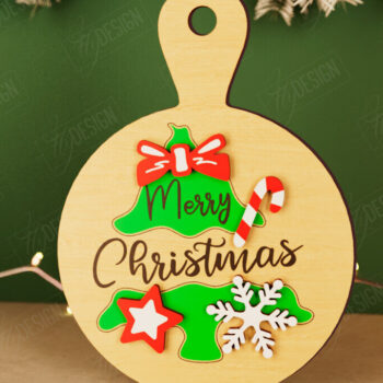 Intra απο ξύλο plywood 3mm-4mm πάχος Χριστουγεννιάτικο Διακοσμητικό Μίνι Κοπτικό Πίνακας Δίασταση 40x40 cm INTRAFABR-111663758 - Image 1