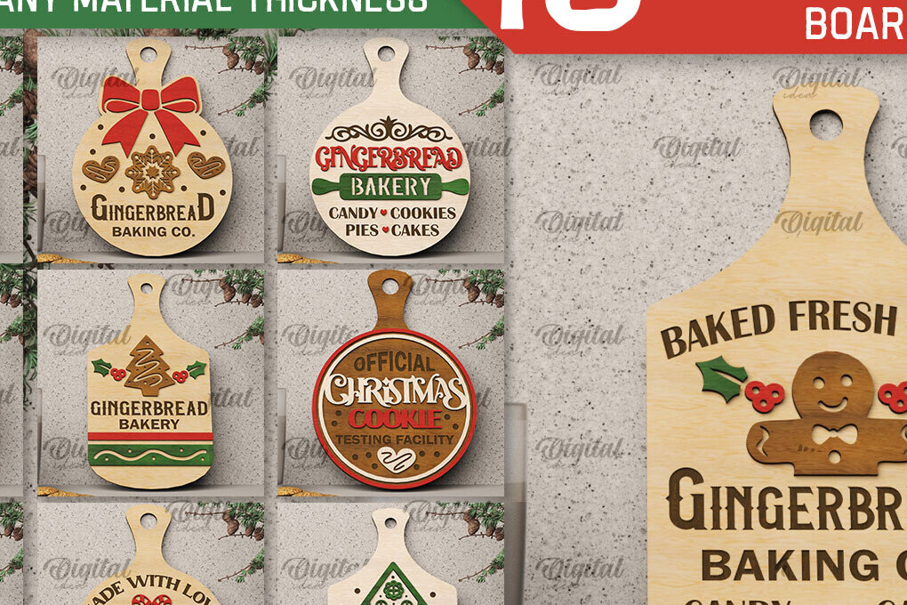 Intra απο ξύλο plywood 3mm-4mm πάχος Χριστουγεννιάτικες διακοσμητικές μίνι σανίδες κοπής Δίασταση 15x15 cm INTRAFABR-105509955