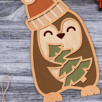 Intra απο ξύλο plywood 3mm-4mm πάχος Χριστουγεννιάτικο διακοσμητικό πρότυπο πιγκουίνου Δίασταση 3x5 cm INTRAFABR-108625580 - Image 1