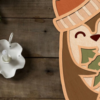 Intra απο ξύλο plywood 3mm-4mm πάχος Χριστουγεννιάτικο διακοσμητικό πρότυπο πιγκουίνου Δίασταση 3x5 cm INTRAFABR-108625580 - Image 2