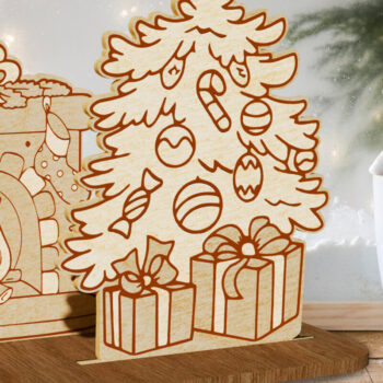 Intra απο ξύλο plywood 3mm-4mm πάχος Χριστουγεννιάτικο Διακοσμητικό Στάντ Ξύλινη κομμένη λίμα Δίασταση 2x2 cm INTRAFABR-108341615 - Image 1