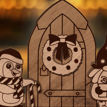 Intra απο ξύλο plywood 3mm-4mm πάχος Χριστουγεννιάτικο διακοσμητικό πρότυπο, στολίδι Δίασταση 2x2 cm INTRAFABR-86122237 - Image 2