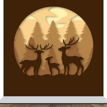 Intra απο ξύλο plywood 3mm-4mm πάχος Christmas Deer 3D Shadowbox Layered Δίασταση 15x15 cm INTRAFABR-111081855 - Image 4