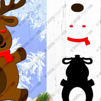 Intra απο ξύλο plywood 3mm-4mm πάχος Χριστουγεννιάτικο Deer Candy Dome, τρισδιάστατο στολίδι Δίασταση 14x14 cm INTRAFABR-79991500 - Image 3