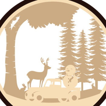 Intra απο ξύλο plywood 3mm-4mm πάχος Χριστουγεννιάτικο στένσιλ σκάλισμα με λέιζερ Δίασταση 8x8 cm INTRAFABR-80557627 - Image 2