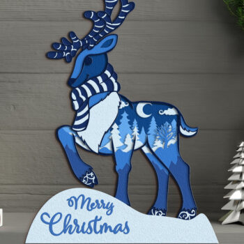 Intra απο ξύλο plywood 3mm-4mm πάχος Χριστουγεννιάτικο Διακοσμητικό Στάντ ελαφιού κομμένο Δίασταση 4x4 cm INTRAFABR-108416336 - Image 1