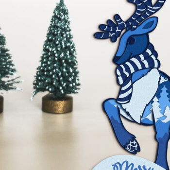 Intra απο ξύλο plywood 3mm-4mm πάχος Χριστουγεννιάτικο Διακοσμητικό Στάντ ελαφιού κομμένο Δίασταση 4x4 cm INTRAFABR-108416336 - Image 2