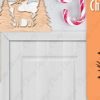 Intra απο ξύλο plywood 3mm-4mm πάχος Christmas Deer Door Corner Corner  Δίασταση 15x15 cm INTRAFABR-111421546 - Image 1