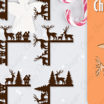 Intra απο ξύλο plywood 3mm-4mm πάχος Christmas Deer Door Corner Corner  Δίασταση 15x15 cm INTRAFABR-111421636 - Image 1