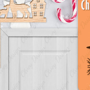 Intra απο ξύλο plywood 3mm-4mm πάχος Christmas Deer Door Corner Corner  Δίασταση 15x15 cm INTRAFABR-111421428 - Image 1