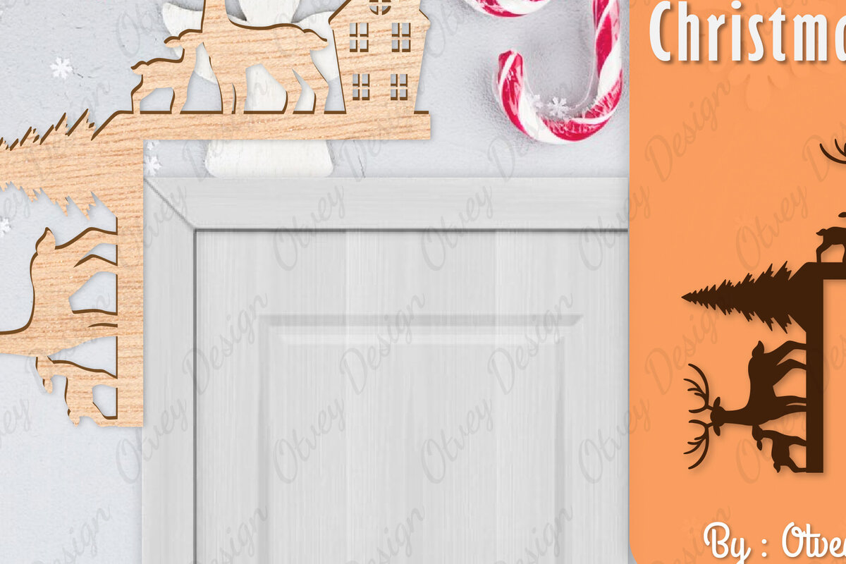 Intra απο ξύλο plywood 3mm-4mm πάχος Christmas Deer Door Corner Corner  Δίασταση 15x15 cm INTRAFABR-111421428
