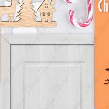 Intra απο ξύλο plywood 3mm-4mm πάχος Christmas Deer Door Corner Corner  Δίασταση 15x15 cm INTRAFABR-111421454 - Image 1