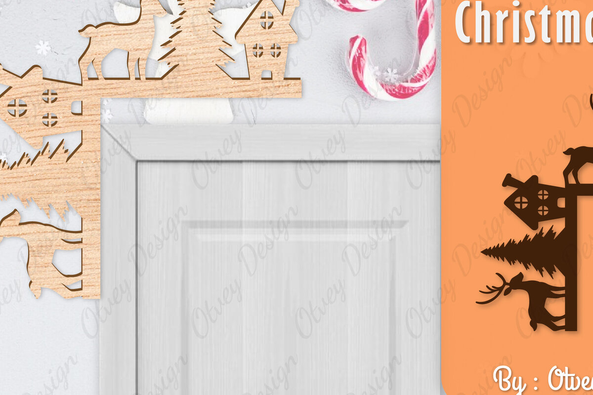 Intra απο ξύλο plywood 3mm-4mm πάχος Christmas Deer Door Corner Corner  Δίασταση 15x15 cm INTRAFABR-111421454