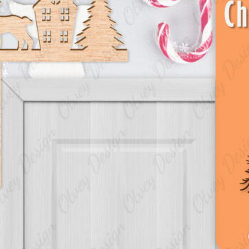 Intra απο ξύλο plywood 3mm-4mm πάχος Christmas Deer Door Corner Corner  Δίασταση 15x15 cm INTRAFABR-111421471 - Image 1