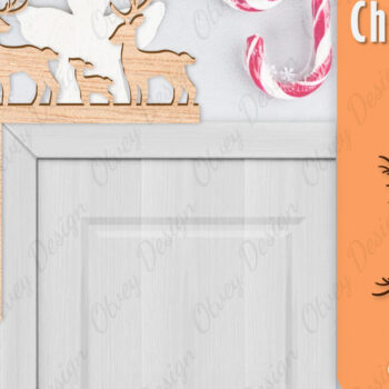 Intra απο ξύλο plywood 3mm-4mm πάχος Christmas Deer Door Corner Corner  Δίασταση 15x15 cm INTRAFABR-111421498 - Image 1