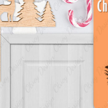 Intra απο ξύλο plywood 3mm-4mm πάχος Christmas Deer Door Corner Corner  Δίασταση 15x15 cm INTRAFABR-111421233 - Image 1