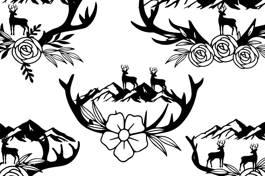 Intra απο ξύλο plywood 3mm-4mm πάχος Christmas Deer Field Mountain Δίασταση 15x15 cm INTRAFABR-77456876