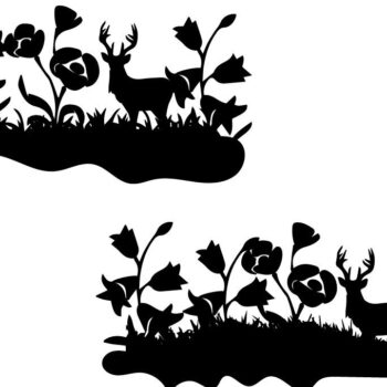 Intra απο ξύλο plywood 3mm-4mm πάχος Χριστουγεννιάτικο Deer Garden Floral Δίασταση 15x15 cm INTRAFABR-85290057 - Image 1