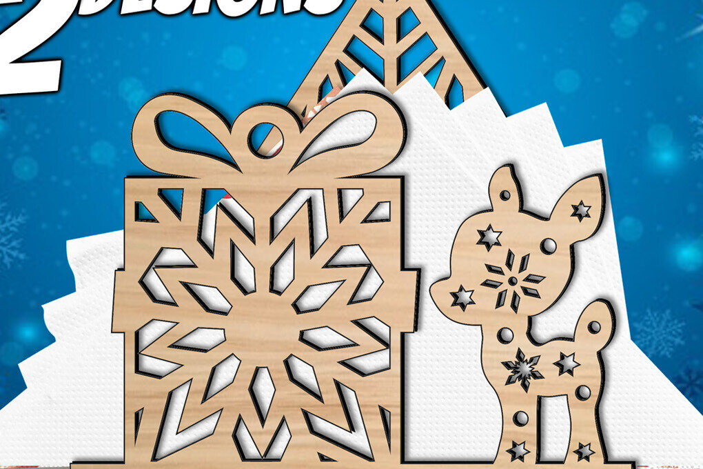 Intra απο ξύλο plywood 3mm-4mm πάχος Θήκη για χαρτοπετσέτα από πεύκο δώρου Χριστουγέννων Δίασταση 15x15 cm INTRAFABR-109376065