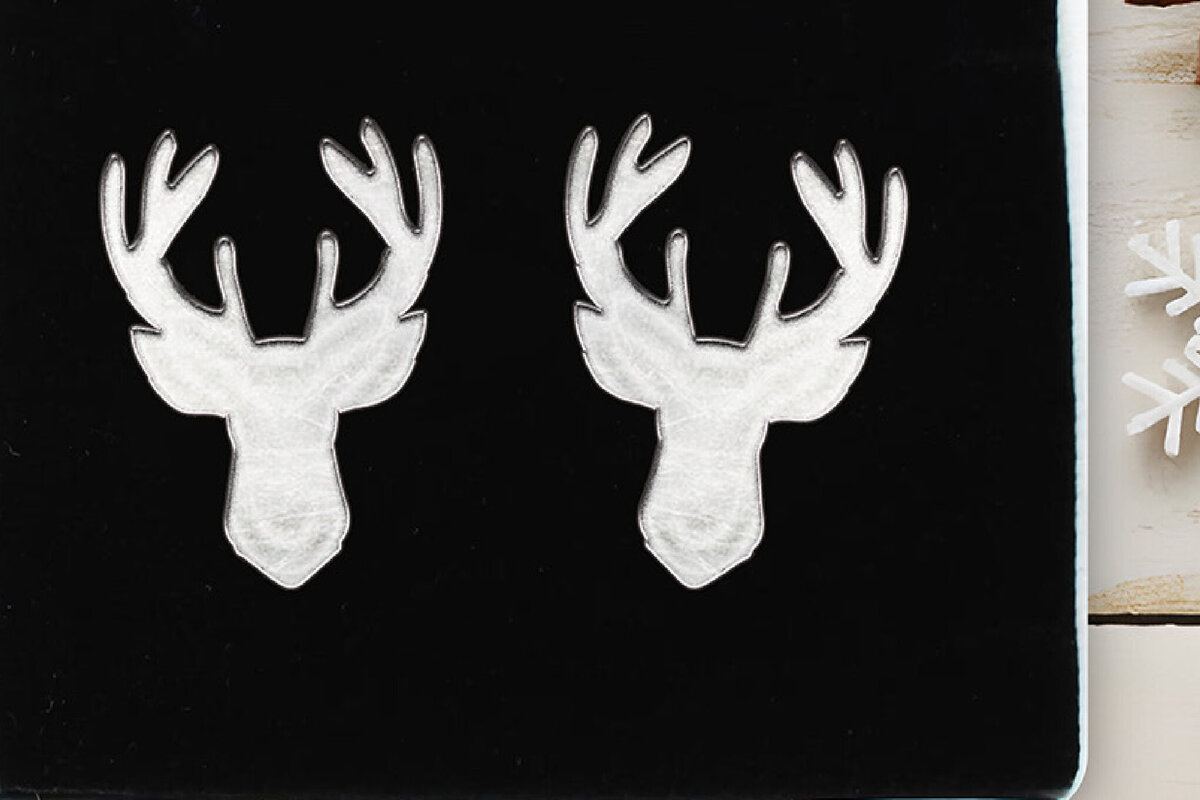 Intra απο ξύλο plywood 3mm-4mm πάχος Χριστουγεννιάτικα σκουλαρίκια κομμένα με λέιζερ κεφάλι ελαφιού. Δίασταση 4x4 cm INTRAFABR-111316803