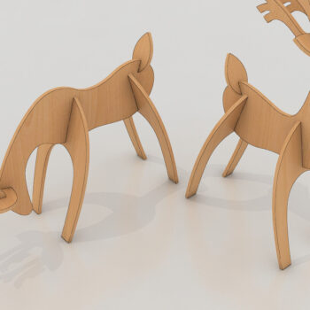 Intra απο ξύλο plywood 3mm-4mm πάχος Christmas Deer  Cutting 126 Δίασταση 15x15 cm INTRAFABR-60942273 - Image 2