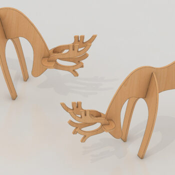 Intra απο ξύλο plywood 3mm-4mm πάχος Christmas Deer  Cutting 126 Δίασταση 15x15 cm INTRAFABR-60942273 - Image 3