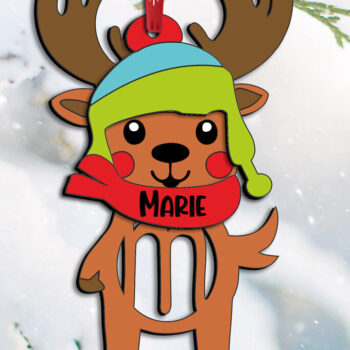 Intra απο ξύλο plywood 3mm-4mm πάχος Χριστουγεννιάτικο γράμμα ελαφιού M στολίδι διακοπές Δίασταση 8x8 cm INTRAFABR-111509872 - Image 1