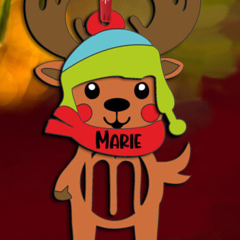 Intra απο ξύλο plywood 3mm-4mm πάχος Χριστουγεννιάτικο γράμμα ελαφιού M στολίδι διακοπές Δίασταση 8x8 cm INTRAFABR-111509872 - Image 2