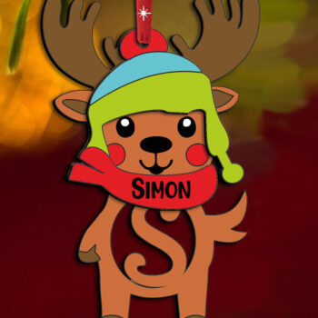 Intra απο ξύλο plywood 3mm-4mm πάχος Χριστουγεννιάτικο γράμμα ελαφιού S Στολίδι Δίασταση 8x8 cm INTRAFABR-111535396 - Image 2