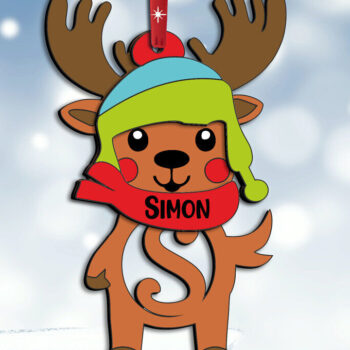 Intra απο ξύλο plywood 3mm-4mm πάχος Χριστουγεννιάτικο γράμμα ελαφιού S Στολίδι Δίασταση 8x8 cm INTRAFABR-111535396 - Image 3