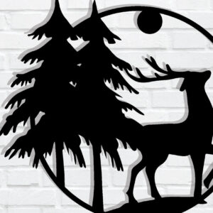 Intra απο ξύλο plywood 3mm-4mm πάχος Χριστουγεννιάτικο Deer Metal Wall Art Δίασταση 40x40 cm INTRAFABR-79320496