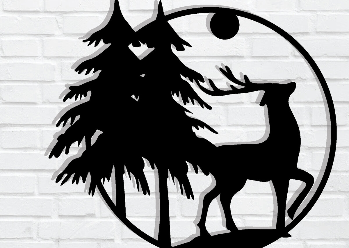 Intra απο ξύλο plywood 3mm-4mm πάχος Χριστουγεννιάτικο Deer Metal Wall Art Δίασταση 40x40 cm INTRAFABR-79320496