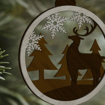 Intra απο ξύλο plywood 3mm-4mm πάχος Χριστουγεννιάτικο στολίδι ελαφιού, Crafting Decor Δίασταση 4x4 cm INTRAFABR-85490640 - Image 1