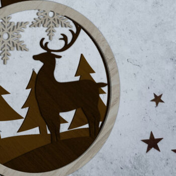 Intra απο ξύλο plywood 3mm-4mm πάχος Χριστουγεννιάτικο στολίδι ελαφιού, Crafting Decor Δίασταση 4x4 cm INTRAFABR-85490640 - Image 2