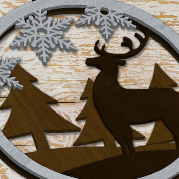 Intra απο ξύλο plywood 3mm-4mm πάχος Χριστουγεννιάτικο στολίδι ελαφιού, Crafting Decor Δίασταση 4x4 cm INTRAFABR-85490640 - Image 3