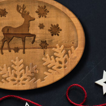 Intra απο ξύλο plywood 3mm-4mm πάχος Χριστουγεννιάτικο στολίδι ελαφιού, διακόσμηση Δίασταση 4x4 cm INTRAFABR-84425884 - Image 2