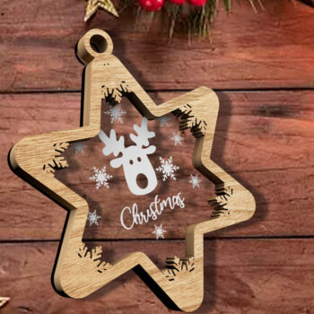 Intra απο ξύλο plywood 3mm-4mm πάχος Χριστουγεννιάτικο στολίδι ελαφιού, διακόσμηση σπιτιού Δίασταση 5x3 cm INTRAFABR-82408027 - Image 1