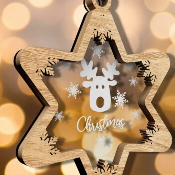 Intra απο ξύλο plywood 3mm-4mm πάχος Χριστουγεννιάτικο στολίδι ελαφιού, διακόσμηση σπιτιού Δίασταση 5x3 cm INTRAFABR-82408027 - Image 2