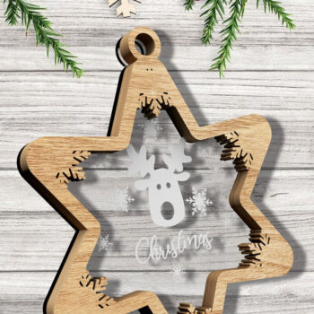 Intra απο ξύλο plywood 3mm-4mm πάχος Χριστουγεννιάτικο στολίδι ελαφιού, διακόσμηση σπιτιού Δίασταση 5x3 cm INTRAFABR-82408027 - Image 3