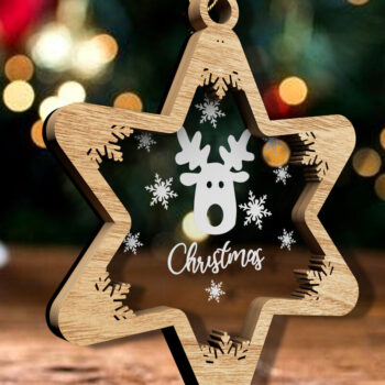 Intra απο ξύλο plywood 3mm-4mm πάχος Χριστουγεννιάτικο στολίδι ελαφιού, διακόσμηση σπιτιού Δίασταση 5x3 cm INTRAFABR-82408027 - Image 6