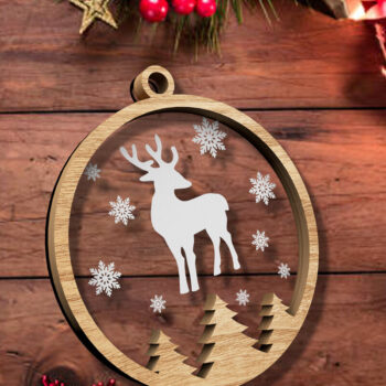 Intra απο ξύλο plywood 3mm-4mm πάχος Χριστουγεννιάτικο στολίδι ελαφιού, κοπής με λέιζερ Δίασταση 5x3 cm INTRAFABR-82547528 - Image 1