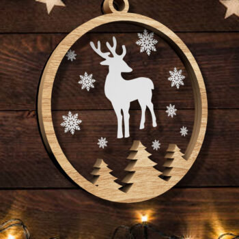 Intra απο ξύλο plywood 3mm-4mm πάχος Χριστουγεννιάτικο στολίδι ελαφιού, κοπής με λέιζερ Δίασταση 5x3 cm INTRAFABR-82547528 - Image 2