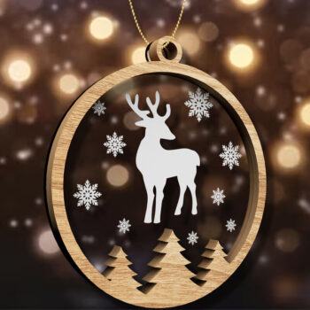 Intra απο ξύλο plywood 3mm-4mm πάχος Χριστουγεννιάτικο στολίδι ελαφιού, κοπής με λέιζερ Δίασταση 5x3 cm INTRAFABR-82547528 - Image 3