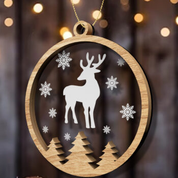 Intra απο ξύλο plywood 3mm-4mm πάχος Χριστουγεννιάτικο στολίδι ελαφιού, κοπής με λέιζερ Δίασταση 5x3 cm INTRAFABR-82547528 - Image 6