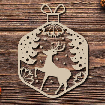 Intra απο ξύλο plywood 3mm-4mm πάχος Χριστουγεννιάτικο στολίδι ελάφι με Δίασταση 20x30 cm INTRAFABR-86463169 - Image 1