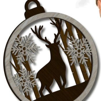 Intra απο ξύλο plywood 3mm-4mm πάχος Χριστουγεννιάτικο στολίδι ελαφιού, πολλαπλών στρώσεων Δίασταση 4x4 cm INTRAFABR-85411073 - Image 3