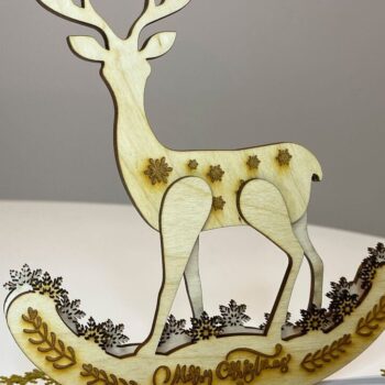 Intra απο ξύλο plywood 3mm-4mm πάχος Χριστουγεννιάτικο στολίδι ελαφιού, πολλαπλών στρώσεων Δίασταση 4x4 cm INTRAFABR-82841881 - Image 1