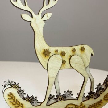 Intra απο ξύλο plywood 3mm-4mm πάχος Χριστουγεννιάτικο στολίδι ελαφιού, πολλαπλών στρώσεων Δίασταση 4x4 cm INTRAFABR-82841881 - Image 2