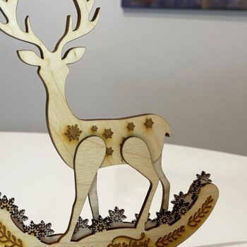 Intra απο ξύλο plywood 3mm-4mm πάχος Χριστουγεννιάτικο στολίδι ελαφιού, πολλαπλών στρώσεων Δίασταση 4x4 cm INTRAFABR-82841881 - Image 4